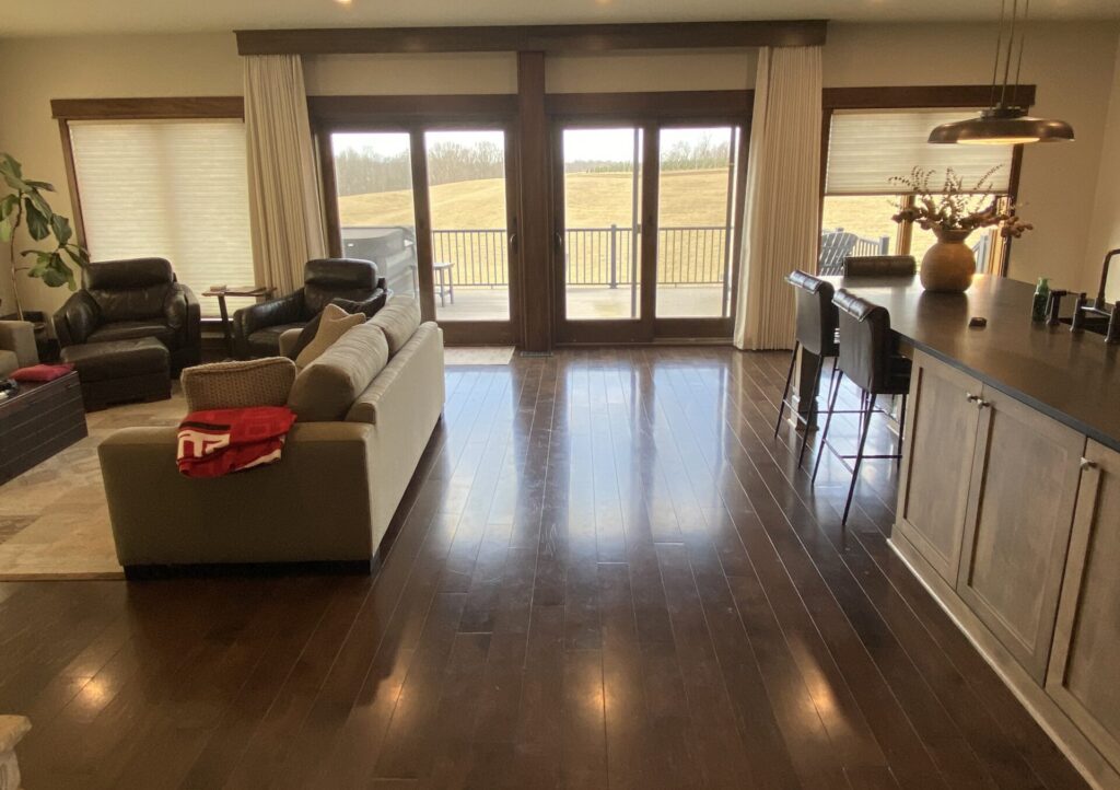 Vinyl and hardwood flooring install in construction industry renovation in Richmond Ohio