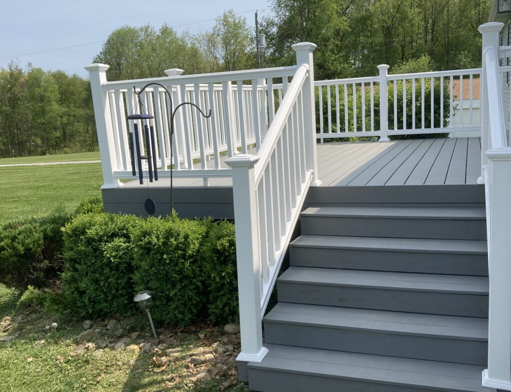 Pressure treaded and composite deck construction in Hopedale Ohio
